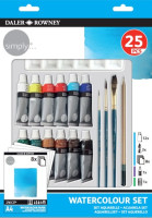 Zestaw farb akwarelowych 25 szt. z pędzlami i ołówkiem