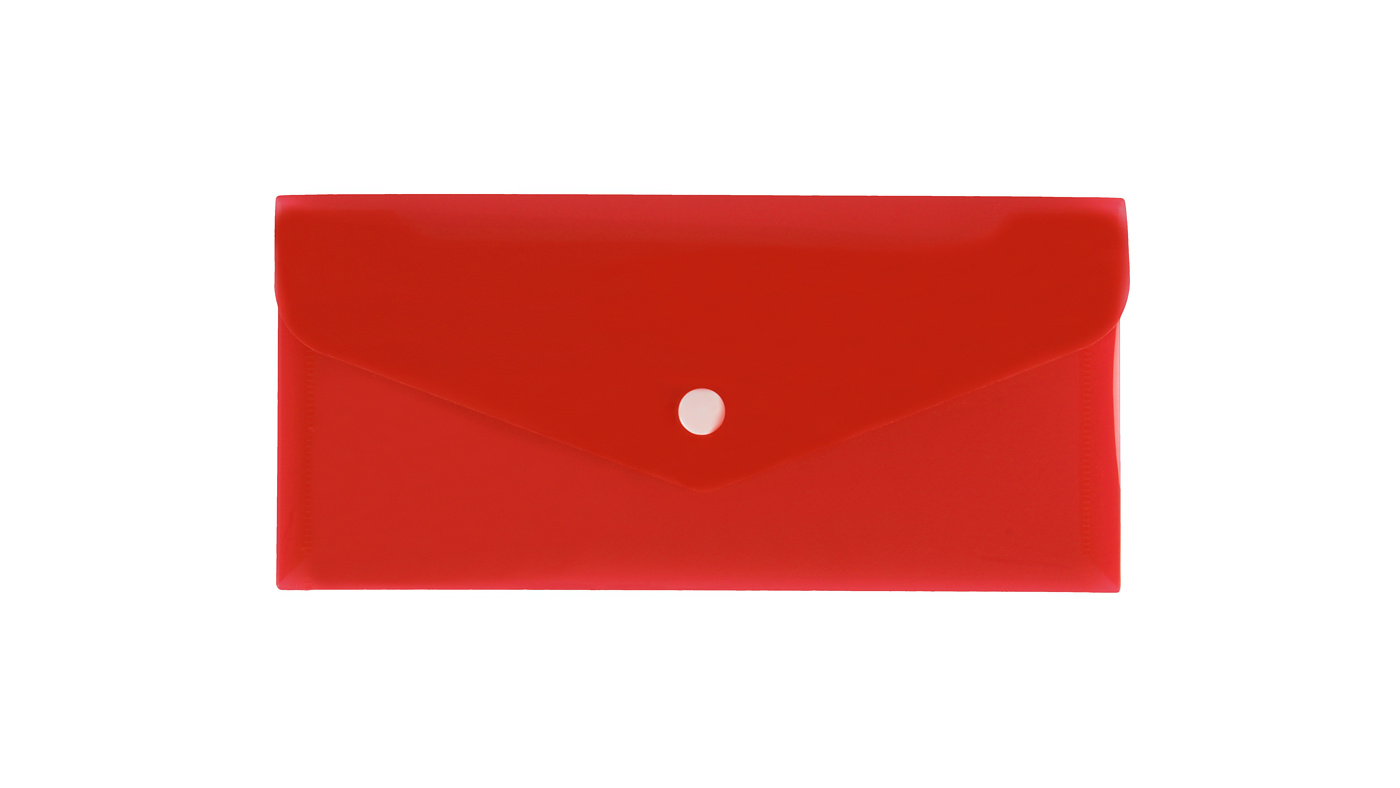 Teczka koperta DL satynowa PP Biurfol czerwona