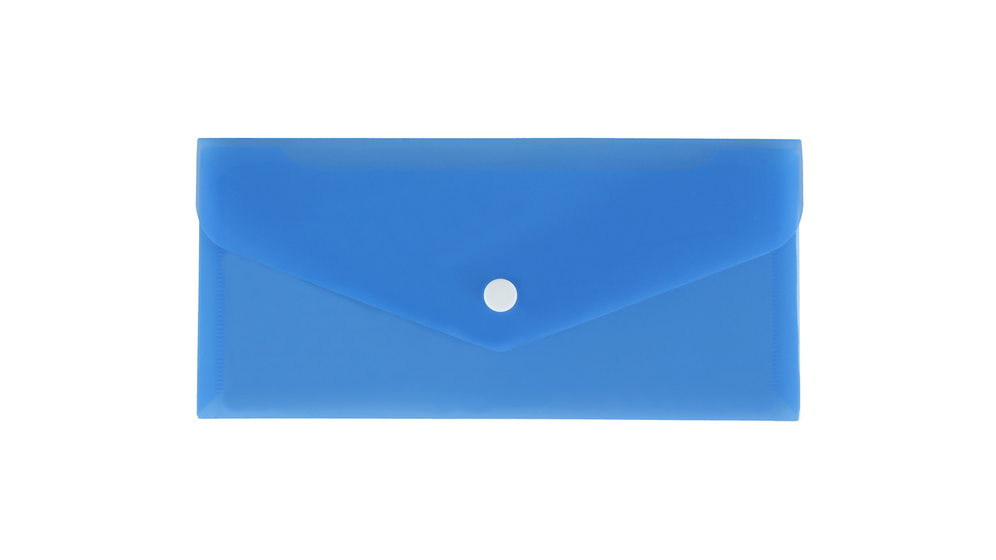 Teczka koperta DL satynowa PP Biurfol niebieska