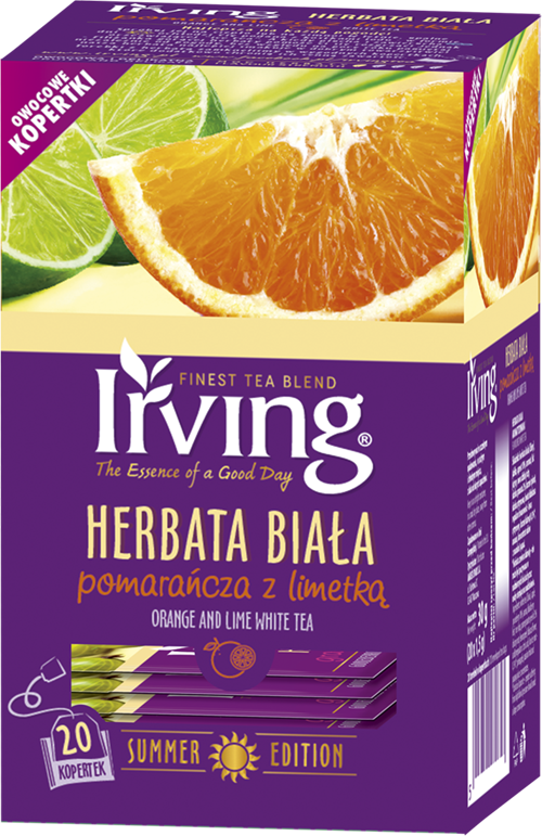Herbata Irving biała pomarańcza z limetką 20kop